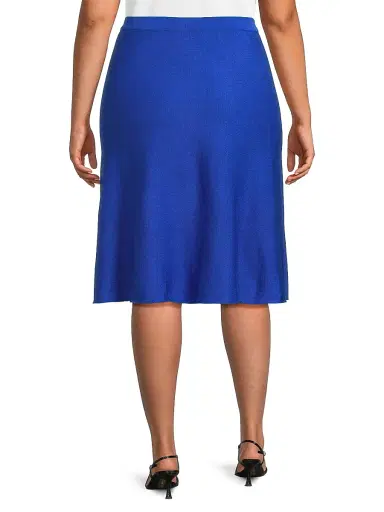 Ming Wang Women's Plus Knit A-Line Midi-Skirt | Thumbnail 5 Ming Wang Women's Plus Knit A-Line Midi-Skirt | Thumbnail 5