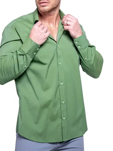 Maceoo Men's Einstein Aristocrat Luxe Stretch Shirt - Green - Size XXXXL | Thumbnail 6