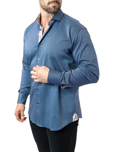 Maceoo Men's Einstein Stretch Shirt - Blue | Thumbnail 3 Maceoo Men's Einstein Stretch Shirt - Blue | Thumbnail 3