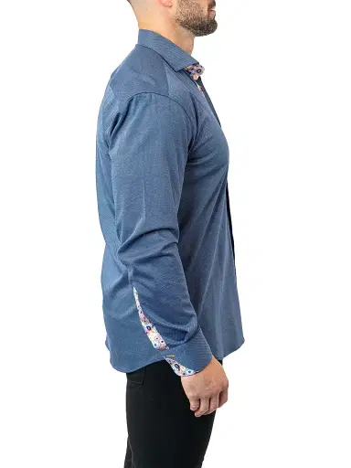 Maceoo Men's Einstein Stretch Shirt - Blue | Thumbnail 6 Maceoo Men's Einstein Stretch Shirt - Blue | Thumbnail 6