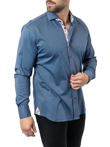 Maceoo Men's Einstein Stretch Shirt - Blue | Thumbnail 7 Maceoo Men's Einstein Stretch Shirt - Blue | Thumbnail 7