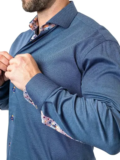 Maceoo Men's Einstein Stretch Shirt - Blue | Thumbnail 8 Maceoo Men's Einstein Stretch Shirt - Blue | Thumbnail 8