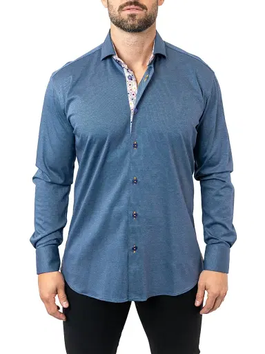 Maceoo Men's Einstein Stretch Shirt - Blue | Thumbnail 1 Maceoo Men's Einstein Stretch Shirt - Blue | Thumbnail 1
