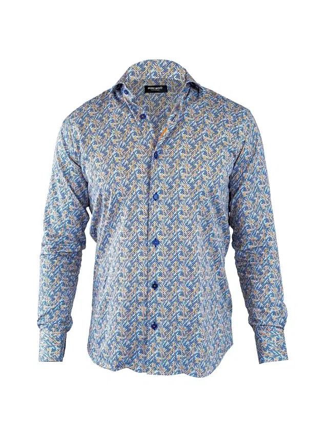Maceoo Men's Einstein Symbol Shirt - Blue Yellow