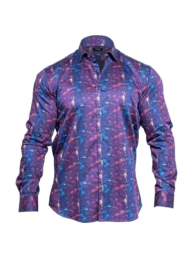 Maceoo Men's Fibonacci Resistance Shirt - Blue Purple - Size Medium | Thumbnail 1 Maceoo Men's Fibonacci Resistance Shirt - Blue Purple - Size Medium | Thumbnail 1