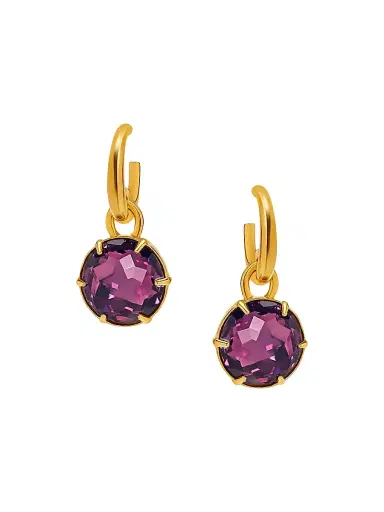 Oscar de la Renta Women's 24K-Gold-Plated & Glass Crystal Mini Hoop Earrings - Iris | Thumbnail 1 Oscar de la Renta Women's 24K-Gold-Plated & Glass Crystal Mini Hoop Earrings - Iris | Thumbnail 1