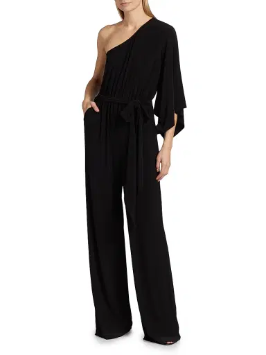 Ramy Brook Women's Miranda One-Shoulder Jumpsuit - Black | Thumbnail 2