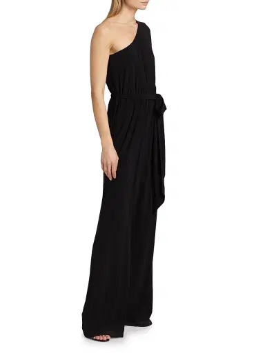 Ramy Brook Women's Miranda One-Shoulder Jumpsuit - Black | Thumbnail 4