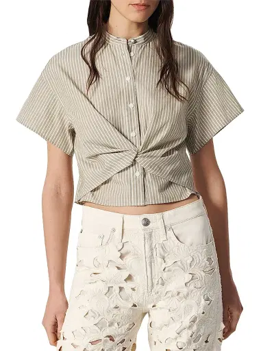 rag & bone Women's Gretchen Striped Poplin Twist Shirt | Thumbnail 3 rag & bone Women's Gretchen Striped Poplin Twist Shirt | Thumbnail 3