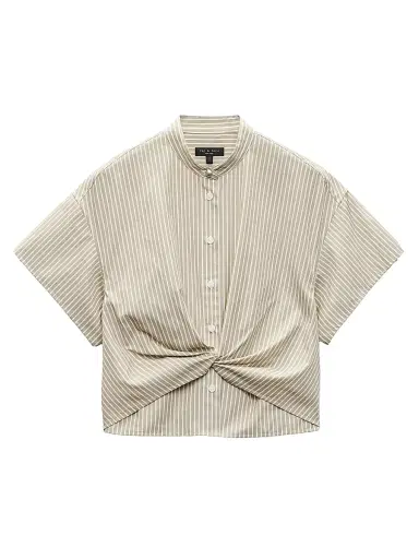 rag & bone Women's Gretchen Striped Poplin Twist Shirt | Thumbnail 1 rag & bone Women's Gretchen Striped Poplin Twist Shirt | Thumbnail 1