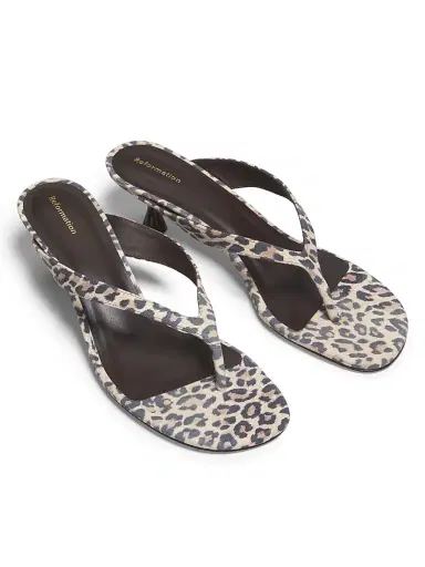 Reformation Women's Sophie 50MM Leopard-Print Suede Sandals - Leopard | Thumbnail 4 Reformation Women's Sophie 50MM Leopard-Print Suede Sandals - Leopard | Thumbnail 4
