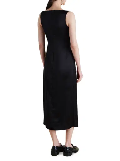 Marina Moscone Women's Satin V-Neck Twist Dress - Pale Grey | Thumbnail 4
