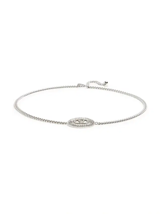 Valentino Garavani Women's Vlogo Signature Chain Belt with Crystals - Palladium Crystal