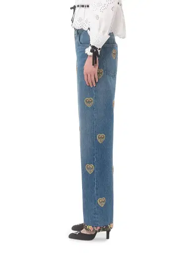 Valentino Garavani Women's Embroidered Denim Pants - Blue - Size 25 | Thumbnail 3 Valentino Garavani Women's Embroidered Denim Pants - Blue - Size 25 | Thumbnail 3