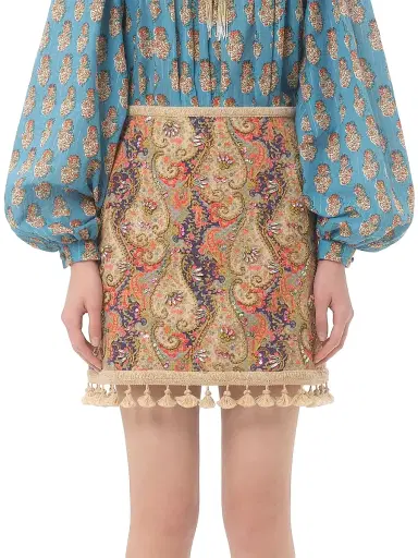 Valentino Garavani Women's Embroidered Skirt on Piquet | Thumbnail 3 Valentino Garavani Women's Embroidered Skirt on Piquet | Thumbnail 3