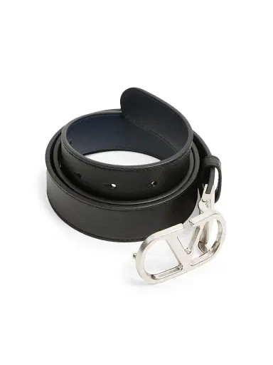 Valentino Garavani Men's Vlogo Signature Reversible Shiny Calfskin Belt 30MM | Thumbnail 3 Valentino Garavani Men's Vlogo Signature Reversible Shiny Calfskin Belt 30MM | Thumbnail 3