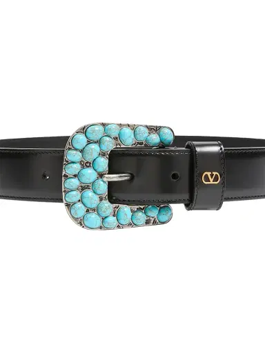 Valentino Garavani Women's Vlogo Signature Brushed Calfskin Belt 30 MM | Thumbnail 4