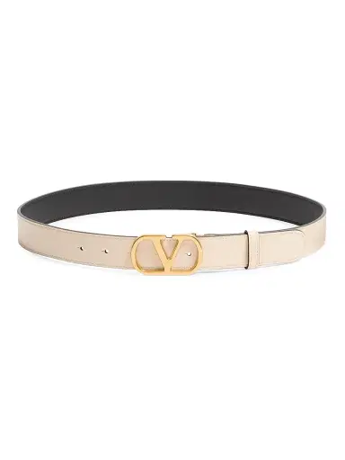 Valentino Garavani Women's Vlogo Signature Reversible Shiny Calfskin Belt 30MM - Black Butter - Size Large | Thumbnail 5 Valentino Garavani Women's Vlogo Signature Reversible Shiny Calfskin Belt 30MM - Black Butter - Size Large | Thumbnail 5