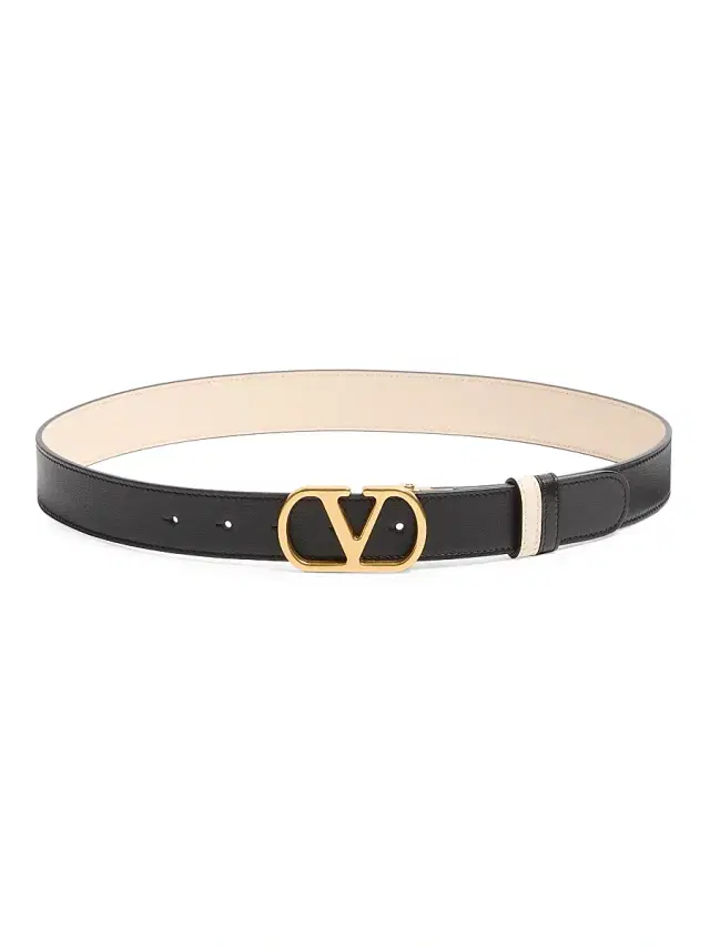 Valentino Garavani Women's Vlogo Signature Reversible Shiny Calfskin Belt 30MM - Black Butter