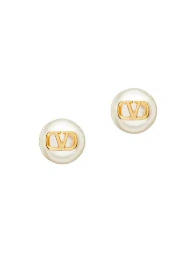 Valentino Garavani Women's VLogo Signature Earrings With Pearls - White | Thumbnail 2