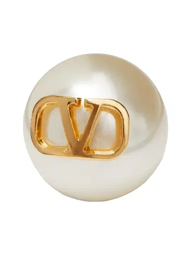 Valentino Garavani Women's VLogo Signature Earrings With Pearls - White | Thumbnail 3
