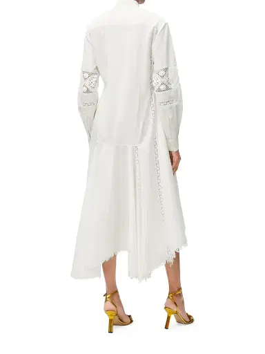 LOEWE Women's x Paula's Ibiza Lace Long-Sleeve Shirtdress - White | Thumbnail 3 LOEWE Women's x Paula's Ibiza Lace Long-Sleeve Shirtdress - White | Thumbnail 3