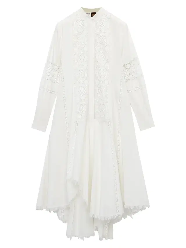 Women's  x Paula's Ibiza Lace Long-Sleeve Shirtdress - White