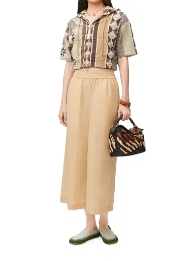 LOEWE Women's x Paula's Ibiza Wide-Leg Crop Trousers - Light Beige | Thumbnail 2 LOEWE Women's x Paula's Ibiza Wide-Leg Crop Trousers - Light Beige | Thumbnail 2