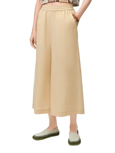 LOEWE Women's x Paula's Ibiza Wide-Leg Crop Trousers - Light Beige | Thumbnail 3 LOEWE Women's x Paula's Ibiza Wide-Leg Crop Trousers - Light Beige | Thumbnail 3