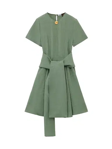 LOEWE Women's x Paula's Ibiza Pebble Pleated Dress - Sage | Thumbnail 1