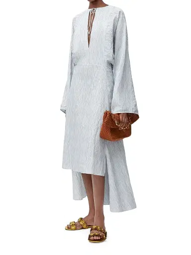 LOEWE Women's x Paula's Ibiza Striped Long-Sleeve Caftan - Blue White | Thumbnail 3 LOEWE Women's x Paula's Ibiza Striped Long-Sleeve Caftan - Blue White | Thumbnail 3