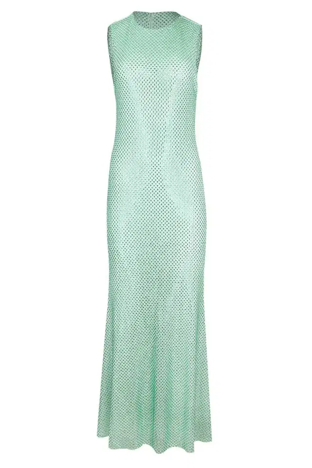 Rhinestone Mesh Midi Dress