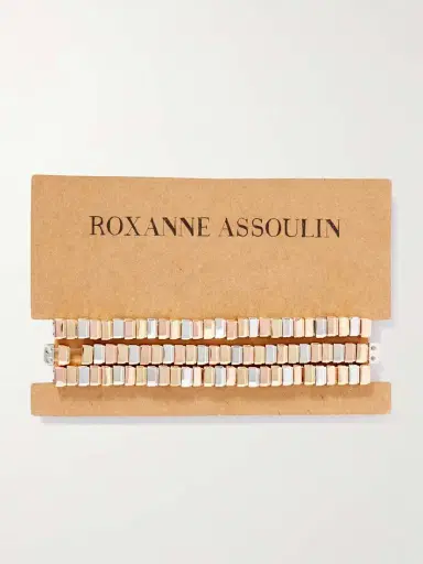 Roxanne Assoulin The Mini Cobra Set Of Three, Yellow Gold, Silver And Rose-tone Bracelets | Thumbnail 5 Roxanne Assoulin The Mini Cobra Set Of Three, Yellow Gold, Silver And Rose-tone Bracelets | Thumbnail 5
