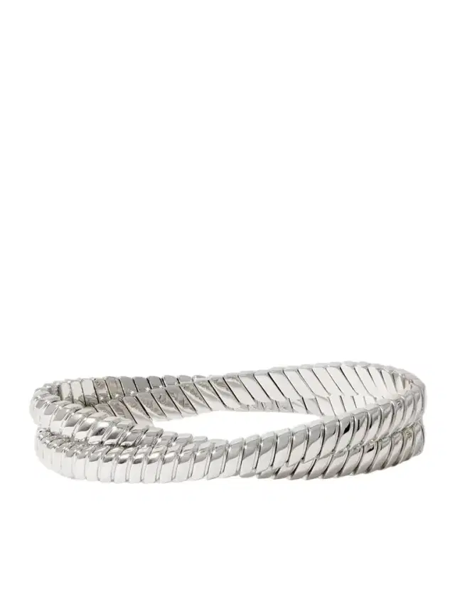 Roxanne Assoulin Double Cobra Silver-tone Bracelet