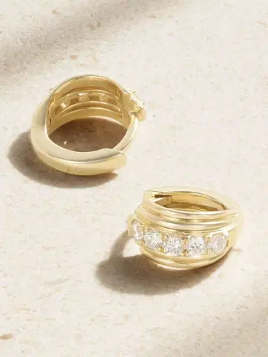 STONE AND STRAND Boulevard 14-karat Gold Diamond Hoop Earrings | Thumbnail 3