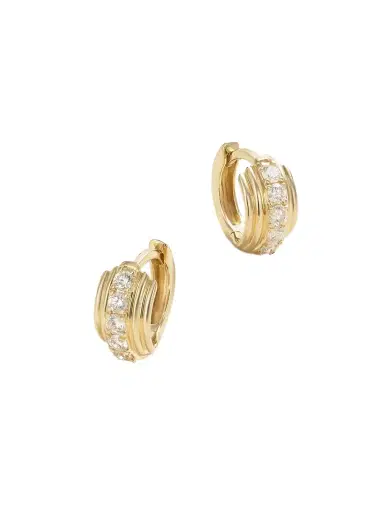STONE AND STRAND Boulevard 14-karat Gold Diamond Hoop Earrings | Thumbnail 1