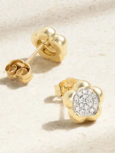 STONE AND STRAND Crosby 10-karat Gold Diamond Earrings | Thumbnail 3 STONE AND STRAND Crosby 10-karat Gold Diamond Earrings | Thumbnail 3