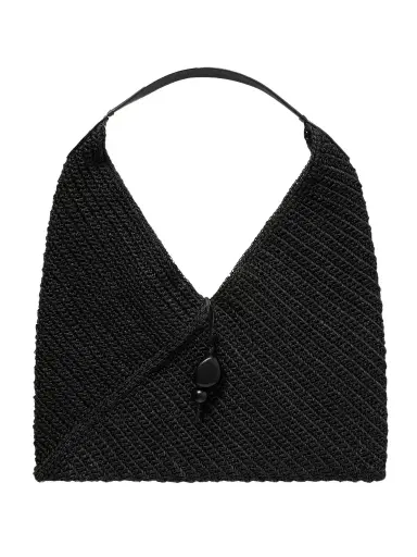 Hunting Season Origami Medium Leather-trimmed Fique Shoulder Bag | Thumbnail 1 Hunting Season Origami Medium Leather-trimmed Fique Shoulder Bag | Thumbnail 1