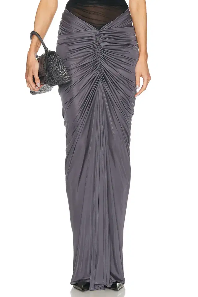 Atlein Ruched Pocket Long Skirt