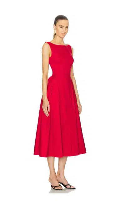 Helsa Stretch Cotton Sateen Midi Dress | Thumbnail 2 Helsa Stretch Cotton Sateen Midi Dress | Thumbnail 2