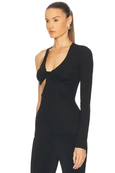 Courreges Twist Asymmetrical Jersey Top | Thumbnail 3