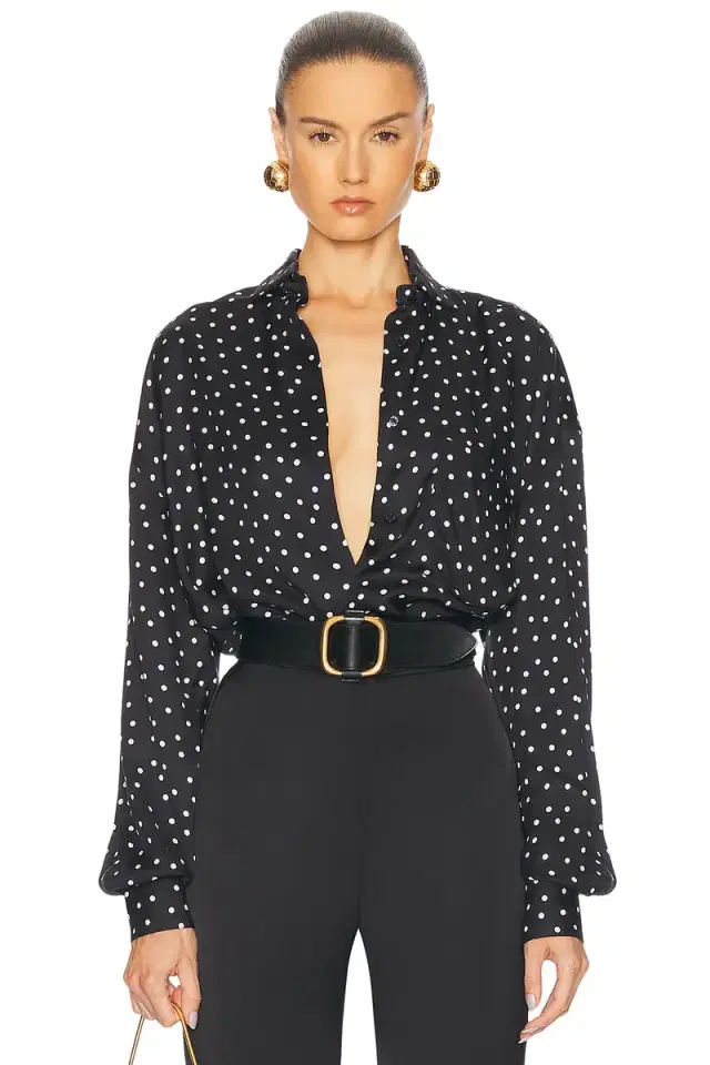 Alexandre Vauthier Polka Dot Button Down Top