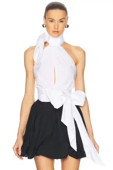Alexandre Vauthier Poplin Sleevess Blouse | Thumbnail 2 Alexandre Vauthier Poplin Sleevess Blouse | Thumbnail 2