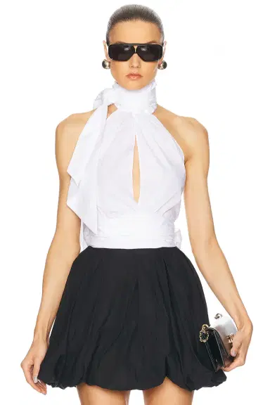 Alexandre Vauthier Poplin Sleevess Blouse | Thumbnail 1 Alexandre Vauthier Poplin Sleevess Blouse | Thumbnail 1