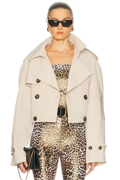 Alexandre Vauthier Taffeta Short Trench Coat | Thumbnail 2