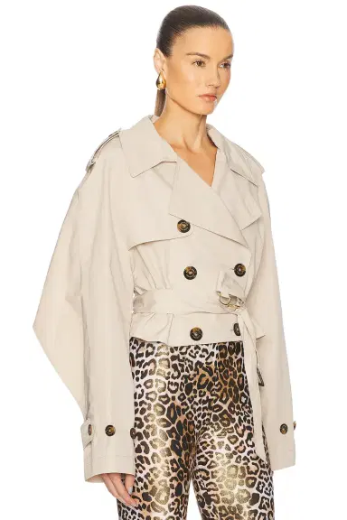 Alexandre Vauthier Taffeta Short Trench Coat | Thumbnail 3