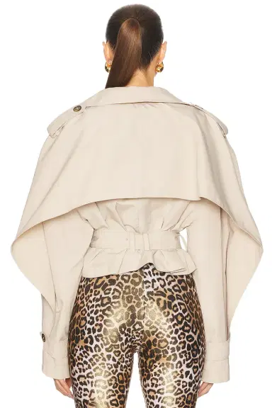 Alexandre Vauthier Taffeta Short Trench Coat | Thumbnail 4