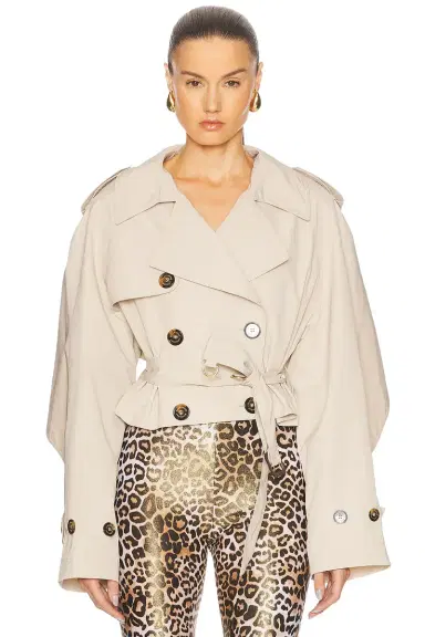 Alexandre Vauthier Taffeta Short Trench Coat | Thumbnail 1
