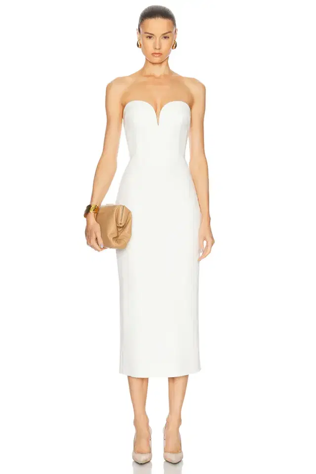 SANS FAFF Evening Sweetheart Neckline Midi Dress