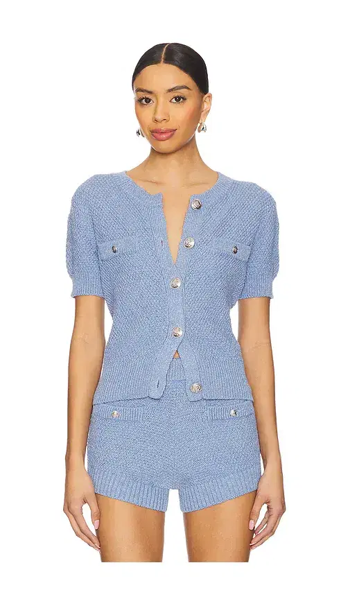 Seed Stitch Short Sleeve Cardigan